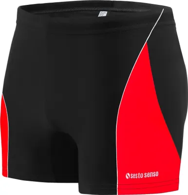 Produktbild von Sesto Senso Herren Badehose Sportlich wasserdicht zum Schwimmen enganliegende Bademode Größe XXL Schwarz