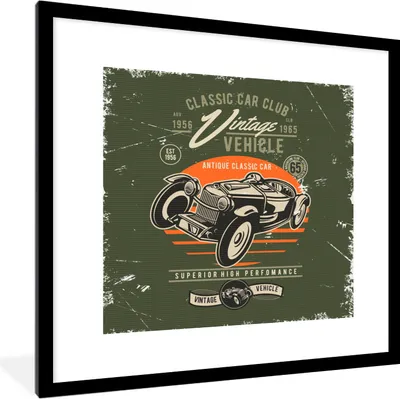 Produktbild von MuchoWow® MuchoWow® Gerahmtes Poster Oldtimer - Oldtimer - Auto 40x40 cm - Poster mit zchwarzem Bilderrahmen - Poster - Plakat im Rahmen