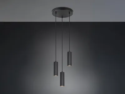 Produktbild von Moderne Cluster LED Pendelleuchte 3-flammig Metall Schwarz Esstischlampe hängend