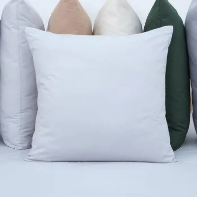 Produktbild von Ibenzoa® Kissenbezug Hellgrau 40×40 cm – 100% Baumwolle, atmungsaktiv & weich, mit Reißverschluss für einfache Reinigung und Schutz des Standardkissens