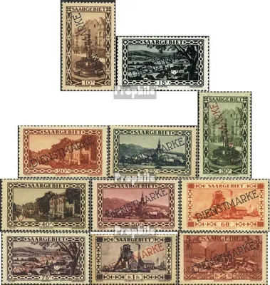 Produktbild von Briefmarken Saarland 1929 Mi D22-D32 (kompl.Ausg.) gestempelt Freimarken