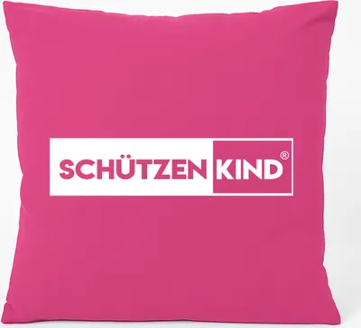 Produktbild von Huuraa Kissen Schützenkind Modern 40x40cm mit Füllung Fuchsia Baumwolle Dekokissen Geschenkidee