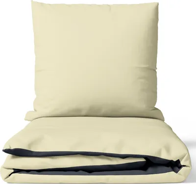 Produktbild von Baumwolle Bettwäsche Set 135x200 cm Taupe Anthrazit Wendebettwäsche mit Reißverschluss
