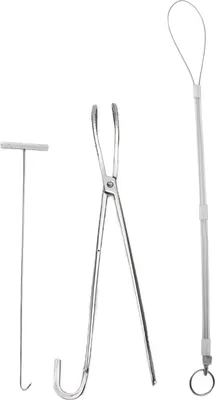 Immagine prodotto di Set per l'assistenza al parto dei suini, strumenti in acciaio inossidabile con corda, pinza e gancio per animali da allevamento