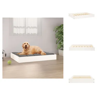 Immagine prodotto di vidaXL Letto per cani bianco 71,5x54x9 cm in legno di pino massiccio - Letti per cani