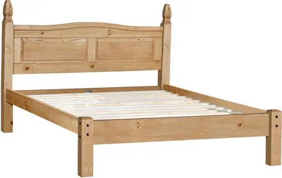 Produktbild von Möbilia Doppel-Bett | 180 x 200 cm | Kiefer-Holz honigfarbig | B 140 x T 48 x H 76 cm | 19020028 | Serie BETT