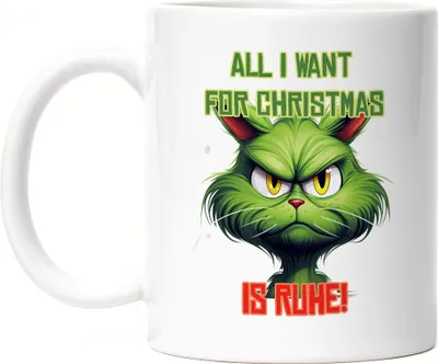 Produktbild von All I Want For Christmas Is Ruhe! Tasse Weiß Katzenbesitzer Sarkasmus Geschenk
