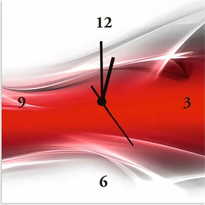 Produktbild von ARTland Wanduhr auf Alu Quarzuhr - schwarzer Zeiger Kreatives Element Rot für Ihr Art-Design Größe: 30x30 cm