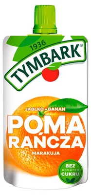 Imagen del producto de Tymbark Mus, 100% naranja, maracuyá, manzana y plátano, 120g