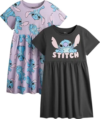 Image de Lilo & Stitch - Ensemble robe pour fille(pack de 2) NS8810 (158-164) (Violet/Noir)