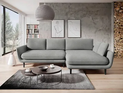Produktbild von DOMO-HOME Ecksofa mit Schlaffunktion SOLANO – Elegantes Skandinavisches Ecksofa 260x167cm| Bettkasten und Holzbeinen für Komfort und Stil | Hochwertigen Materialien | Farbe hellgrau | Rechts