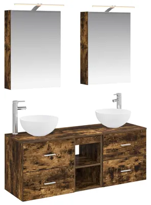 Immagine prodotto di vidaXL Set di mobili da bagno, 5 pezzi, legno di quercia affumicato