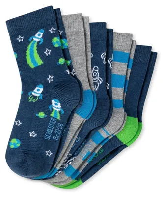 Productafbeelding van Schiesser kindersokken voor baby's en jonge kinderen, jongensmodel, 5-pack, maat 19/22, assorti. 1 pak met 5 paar