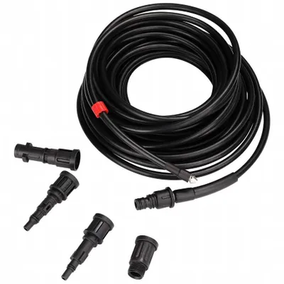 Produktbild von 20 m Hochdruck-Reinigungsschlauch für verstopfte Abwasserkanäle, Abflüsse und Rohre, inklusive Adapter für Hochdruckreiniger