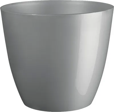 Produktbild von Übertopf Ella Kunststoff Ø 18 cm H 16 cm silber glänzend