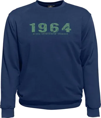 Produktbild von Übergrößen Sweatshirt AHORN SPORTSWEAR Vintage Number rauchgrün Alpine Blue 9XL