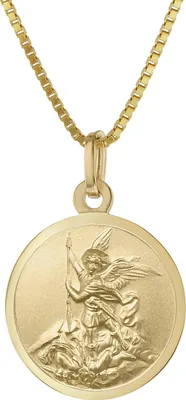 Produktbild von trendor 41428 Erzengel Michael Anhänger Gold 333 an goldplattierter Kette, 45 cm