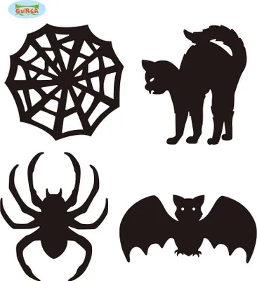 Produktbild von schwarze Halloween Aufkleber Set aus 4 Stück