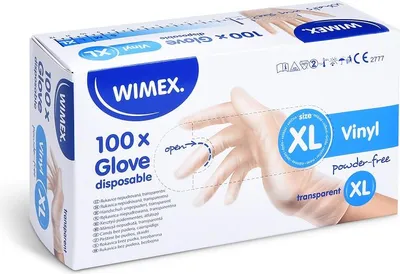 Image de gants en vinyle blanc, non poudrés XL (paquet de 100 pièces) 68128