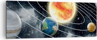 Produktbild von Bild auf Leinwand - Leinwandbild - Kosmos Planet - 140x50cm - Wand Bild - Wanddeko - Wandbilder - Leinwanddruck - Bilder - Kunstdruck - Wanddekoration - Leinwand bilder - Wandkunst - AB140x50-3646