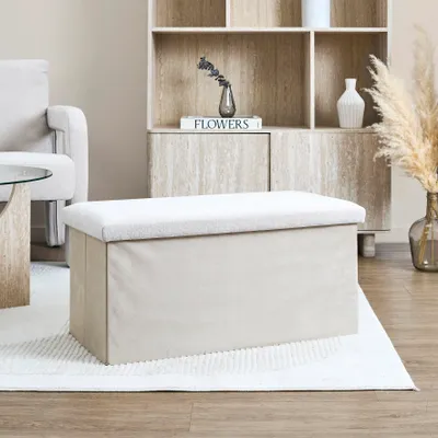 Image de Coffre Banc Pliable Emilia Beige