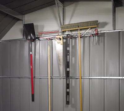 Produktbild von Spacemaker Metall Gerätehaus Zubehör Werkzeugleisten Set Silber 65 cm