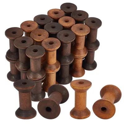 Productafbeelding van Set van 30 Houten Spolen voor Borduurprojecten
