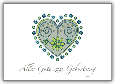 Produktbild von Edle Geburtstagskarte mit illustriertem Herz