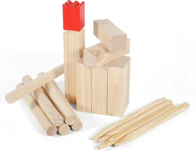 Produktbild von Aopunly Kubb Wikingerspiel mit Tasche Wurfspiel Kiefer Holz Spiel Rasenschach Outdoor Schach