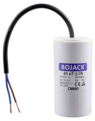 CBB60 Motorlaufkondensator 40 µF 450 V AC, Drahtanschluss