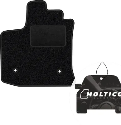 Produktbild von moto-MOLTICO Fahrer Fußmatte Auto Velours Fahrerseite Autoteppiche Schwarz Fahrermatte 1-teilig passend für Dacia Lodgy 2012-2022