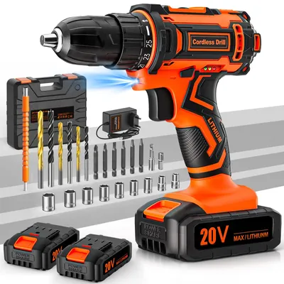 Immagine prodotto di Trapano avvitatore a batteria, set da 20V con due batterie da 2.0Ah