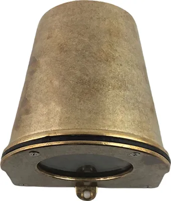 Produktbild von Außenwandlampe Echt-Messing Glas H: 10 cm IP54 in Messing GU10 Vintage