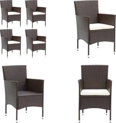 Produktbild von vidaXL Garten Essstühle 4 Stk. Poly Rattan Braun - Gartenstuhl - Gartenstühle - Gartensessel - Essstuhl