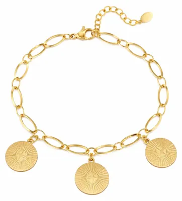 Immagine prodotto di Bracciale con 3 monete color oro Combinabile Senza nichel Yehwang