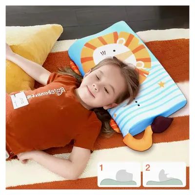 Produktbild von Kopfkissen für Kleinkinder | Kissen mit Cartoon-Motiven | Ergonomisches Kissen im Tierdesign für Sofa, Reisen, Zuhause, Kinderbett und Babybettchen