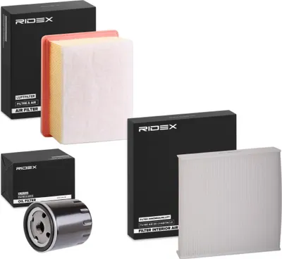 Produktbild von RIDEX Filterset Inspektionspaket Filtersatz für CITROËN Berlingo / Berlingo First (MF, GJK, GFK) passend für PEUGEOT PARTNER Combispace (5F)