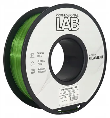 Obrázek produktu pro Filament PETG průhledný zelený Prof. Lab. 1,75 mm 1 kg pro 3D tiskárny