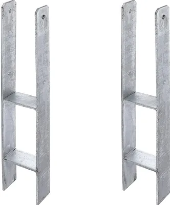 Produktbild von Alberts 2 x H-Pfostenträger, 101x600 mm, Materialstärke 6 mm, Tiefe 60 mm, feuerverzinkt