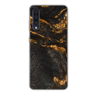 Produktbild von MuchoWow® Handyhülle Schutzhülle Hülle für Samsung Galaxy A50 Marmor - Limette - Schwarz - Gold - Marmoroptik - Luxus Silikon Softcase Handy Hülle - Mobiltelefonhülle