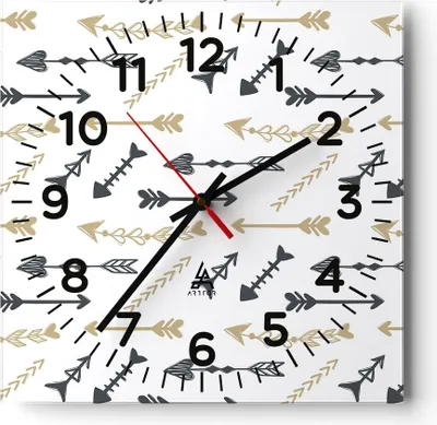 Produktbild von Wanduhr - Quadrat - Glasuhr - Abstraktion modern - 30x30cm - Schleichendes Uhrwerk - Lautlos - zum Aufhängen bereit - Dekoration Modern - Wanddekoration aus Glas - C4AC30x30-3970