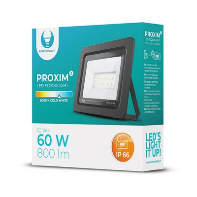 Obrázok produktu pre Reflektor LED 10W 6000K čierny FOREVER IP65 PR2