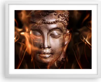 Produktbild von Gerahmtes Poster - Weißer Rahmen - Buddha Statue Geheimnis - 50x40 cm - Wand Bild - Wanddeko - Wandbilder - Kunstposter - Wandposter - Bilderrahmen - Bilder - Kunstdruck - Wandbild - P2WAA50x40-2620