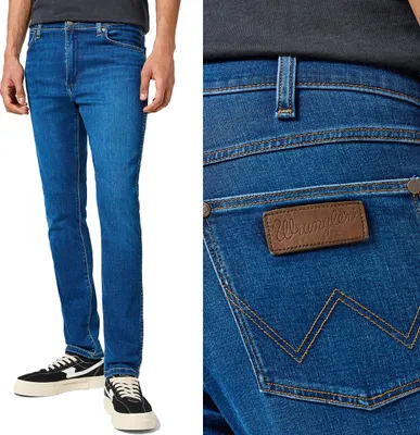 Immagine prodotto di Pantaloni jeans WRANGLER da uomo, slim fit LARSTON, W31 L34, blu, jeans, baggy jeans, buggy
