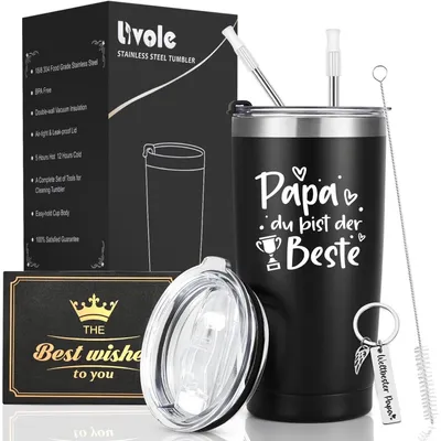 Productafbeelding van Thermobeker van 600 ml met rietje en deksel, voor papa