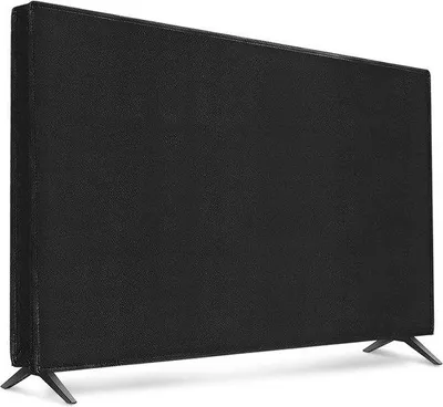 Zdjęcie produktu dla Uniqoos® – pokrowiec ochronny na telewizor 32 cale – czarny, wykonany z tkaniny, chroni przed kurzem, brudem, odciskiem palców i promieniowaniem UV, odporny na rozdarcia, elastyczny, z otworem na kable