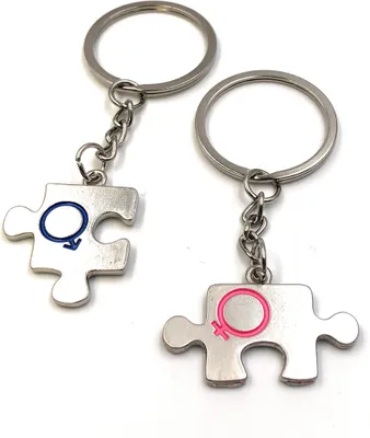 Immagine prodotto di Onwomania Portachiavi Partner Puzzle Amore Coppia Argento Metallo Ciondolo Charm