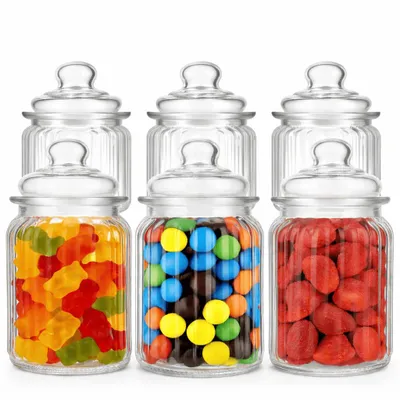 Produktbild von 6 Luftdichte Vorratsdosen mit Deckel Bonboniere Bonbongläser Vorratsgläser Glas