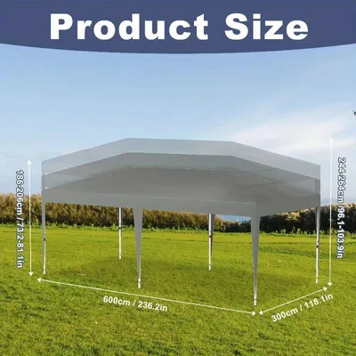 Productafbeelding van Vouwtent - Partytent - Tuinpaviljoen - Pergola - 3x6m - Hoogte Verstelbaar en Stalen Constructie