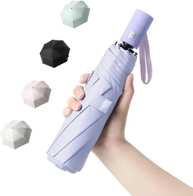 Image de Parapluie de voyage, 42 pouces, protection UV UPF 50+, résistant au vent, compact, idéal pour le soleil et la pluie